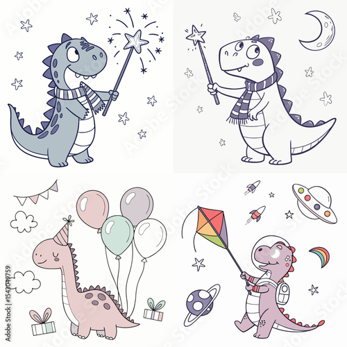 High-Quality dinasours Illustrations in Various Styles – SVG Bundle