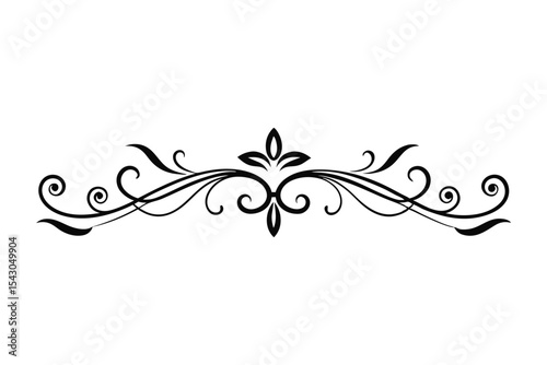 abstract floral calligraphic ornament on white background
