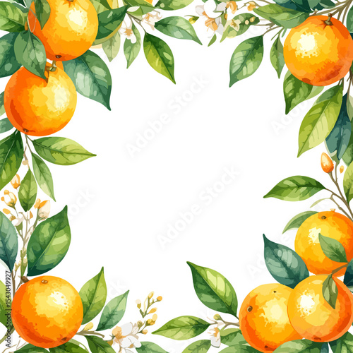 Fresh ripe mandarin oranges with green leaves isolated on white background