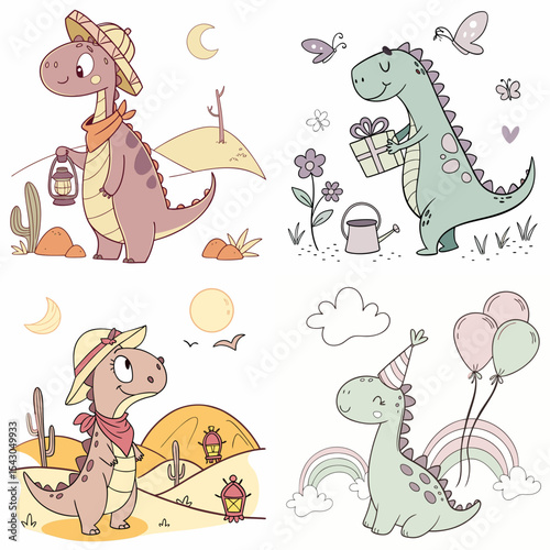 High-Quality dinasours Illustrations in Various Styles – SVG Bundle