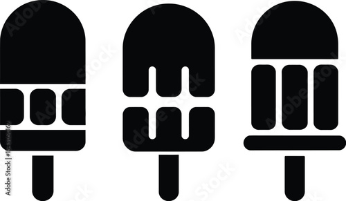 Black and White Summer Vacation Icons Set for Travel and Holiday Designs