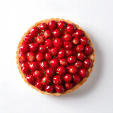 Overhead Shot of a Strawberry Tart Dessert
