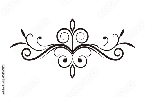 calligraphic ornamental divider collection line art silhouette vector illustration