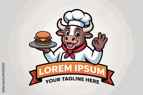 Chef Bull with a Burger