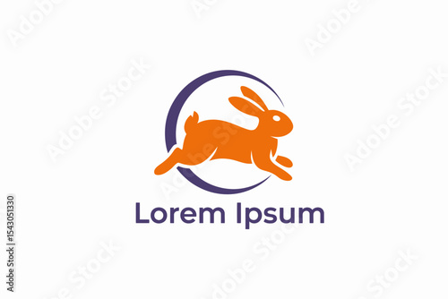 Rabbit logo with circular design