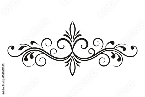 calligraphic ornamental divider collection line art silhouette vector illustration
