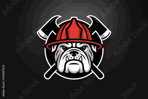 Bulldog Firefighter Logo