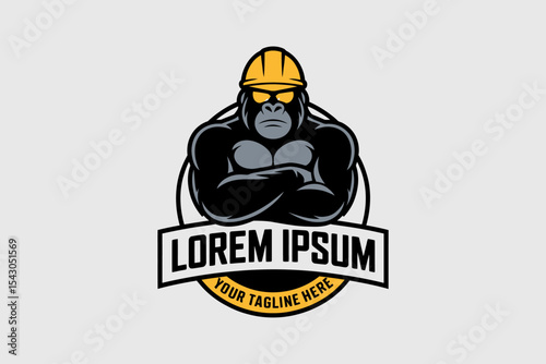 Gorilla Construction Worker Mascot