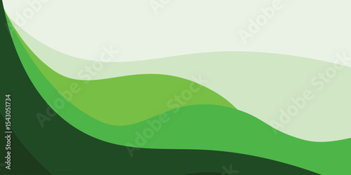 White and green wavy vector abstract background illustration with curved lines and gradient vector eps10
