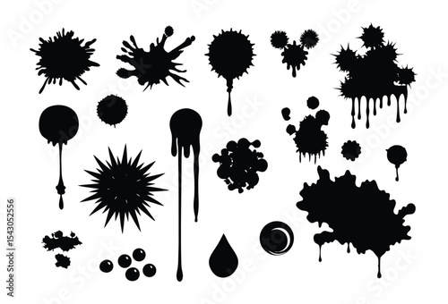 Brush stroke, ink paint brush, grunge lines. Set of grunge circle brush. Grunge banner collection. Vector