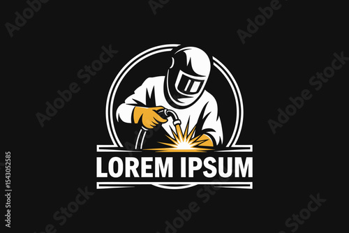 Welder Working Logo Design