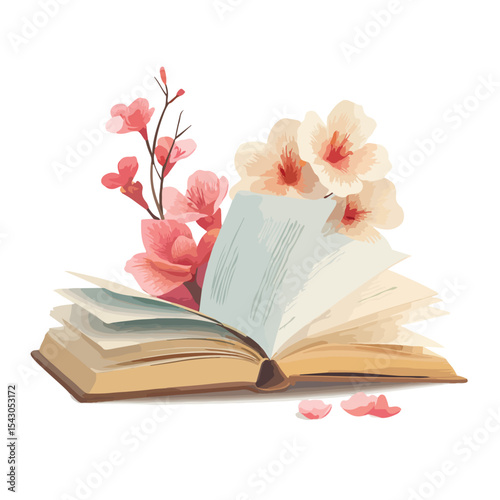 book isolated in White Background, book vector, Flat lay vector illustration