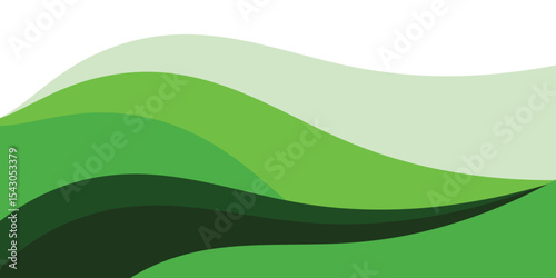 White and green wavy vector abstract background illustration with curved lines and gradient vector eps10