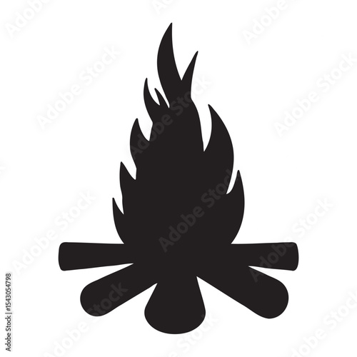 vector illustration of a burning campfire
