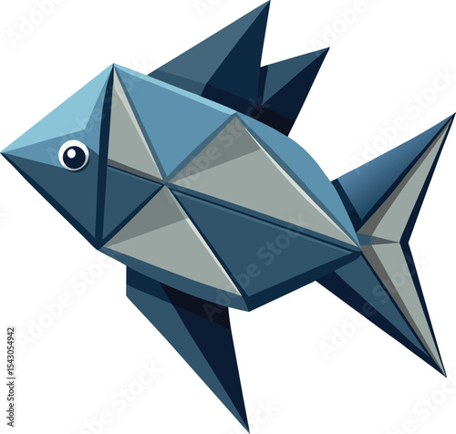 blue origami crane