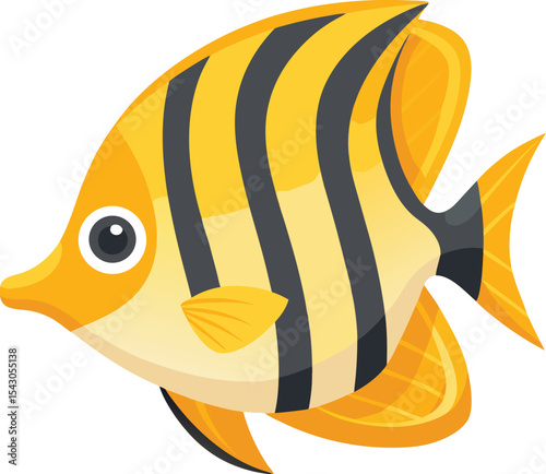 vector illustration of a yellow fish