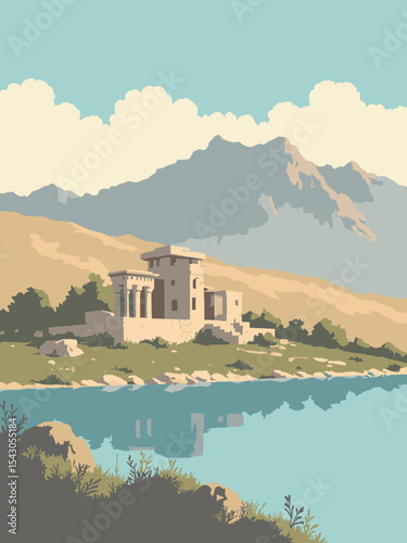 Armenia - Garni Temple, Geghard Monastery, Lake Sevan in temple beige, monastery stone, lake azure, and mountain grey