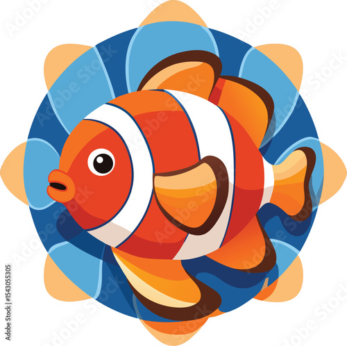 cartoon fish on white