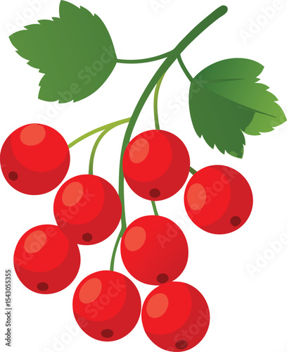 red currant with leaves