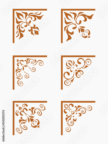 Set of Decorative Corner Flourish Design