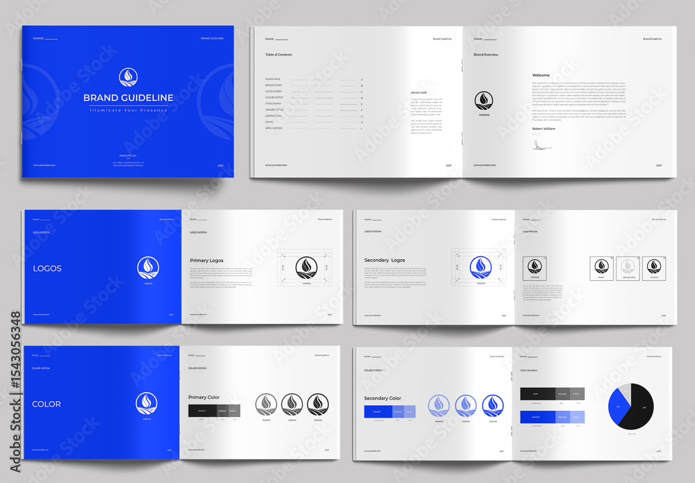 Brand Guideline Sample Layout for Agency Stock Template | Adobe Stock
