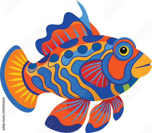 vector illustration of a cartoon fish
