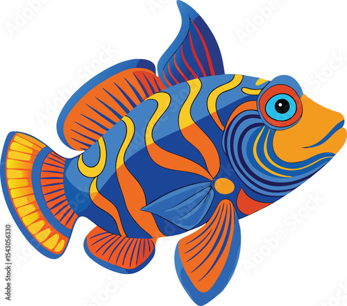 vector illustration of an aquarium fish