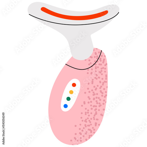 Vector illustration of an LED light therapy facial device. Skincare gadget used for anti-aging, acne treatment, and skin rejuvenation.