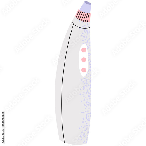 Vector illustration of a pore vacuum device. Electric beauty tool for facial cleansing and blackhead removal. Skincare equipment for home or professional use. 