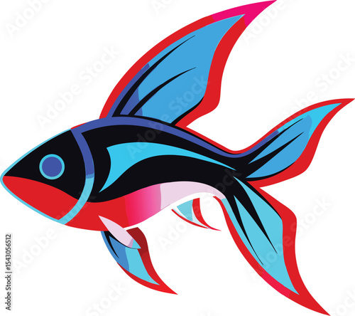 vector illustration of an abstract fish