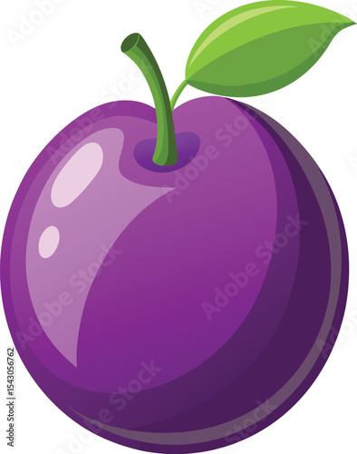 vector illustration of ripe plums