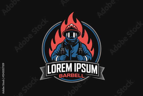 Firefighter Mascot Logo