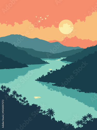 Trinidad & Tobago - Pitch Lake, Maracas Bay, Caroni Swamp in lake black, bay turquoise, swamp green, and sunset orange