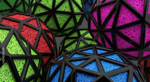 Abstract Geometric Shapes with Vibrant Colors