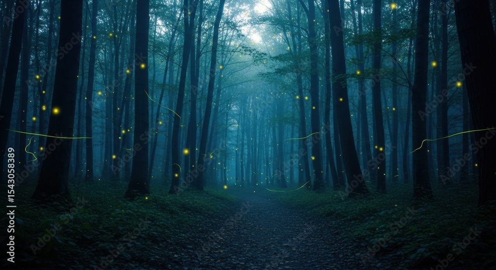 Naklejka premium Enchanted Forest A Mystical Realm Beckons You