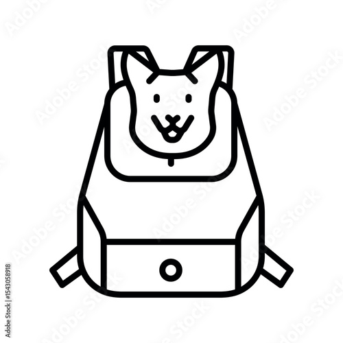 pet carrier black line icon for digital and print projects.
