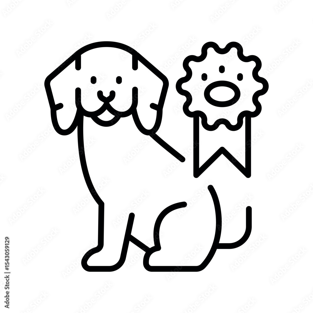 Fototapeta premium behavioral animal therapy black line icon for digital and print projects.
