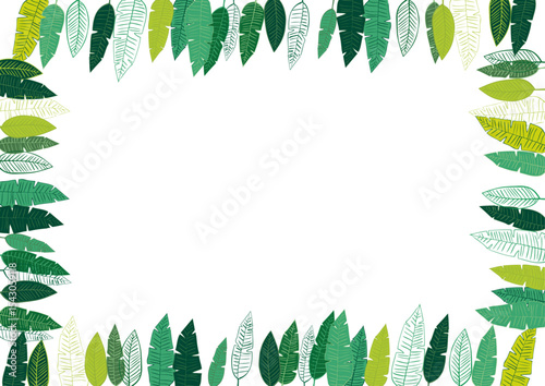 バナナの葉のフレーム素材1 Banana Leaf Frame
