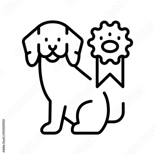 behavioral animal therapy black line icon for digital and print projects.