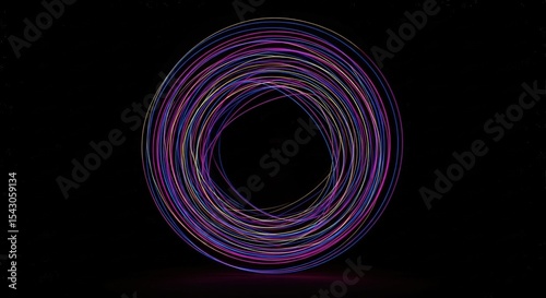 Abstract Light Trails Forming a Circular Pattern