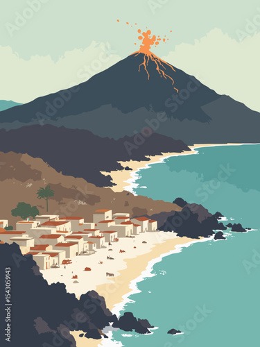 Cape Verde - Fogo Volcano, Salinas de Pedra de Lume, Cidade Velha in volcanic black, salt white, old town brown, and ocean teal
