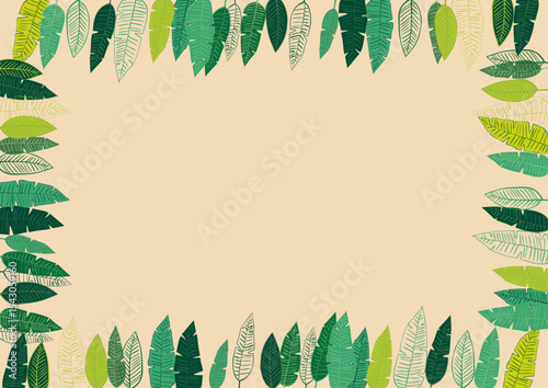 バナナの葉のフレーム素材2 Banana Leaf Frame