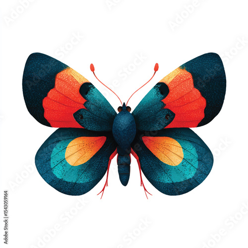 butterfly isolated in White Background, butterfly vector, Flat lay vector illustration