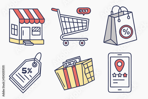 shopping icon set
