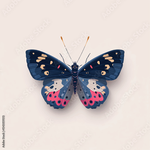 butterfly isolated in White Background, butterfly vector, Flat lay vector illustration