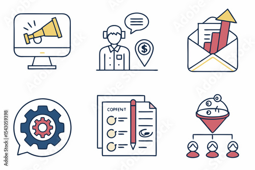 set of business icons