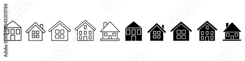 House icon vector set. Home illustration sign collection. Building symbol. Hotel logo. Houses set of web icons. Home for web and mobile app