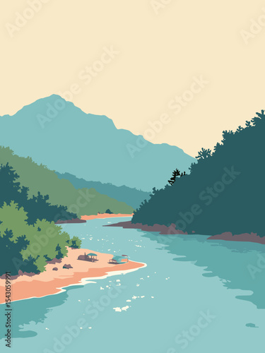 New Caledonia - Nouméa Waterfront, Isle of Pines, Blue River Provincial Park in waterfront coral, isle green, river blue, and cream