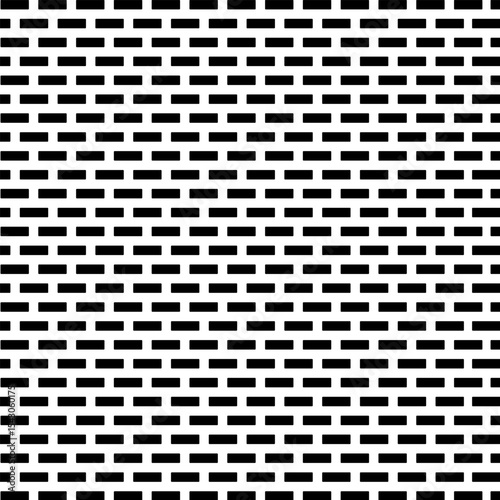 Seamless black and white vector pattern composed of aligned rectangular blocks in a modern geometric layout