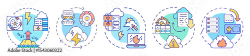 Conceptual illustration of data center failures and recovery solutions in the cloud